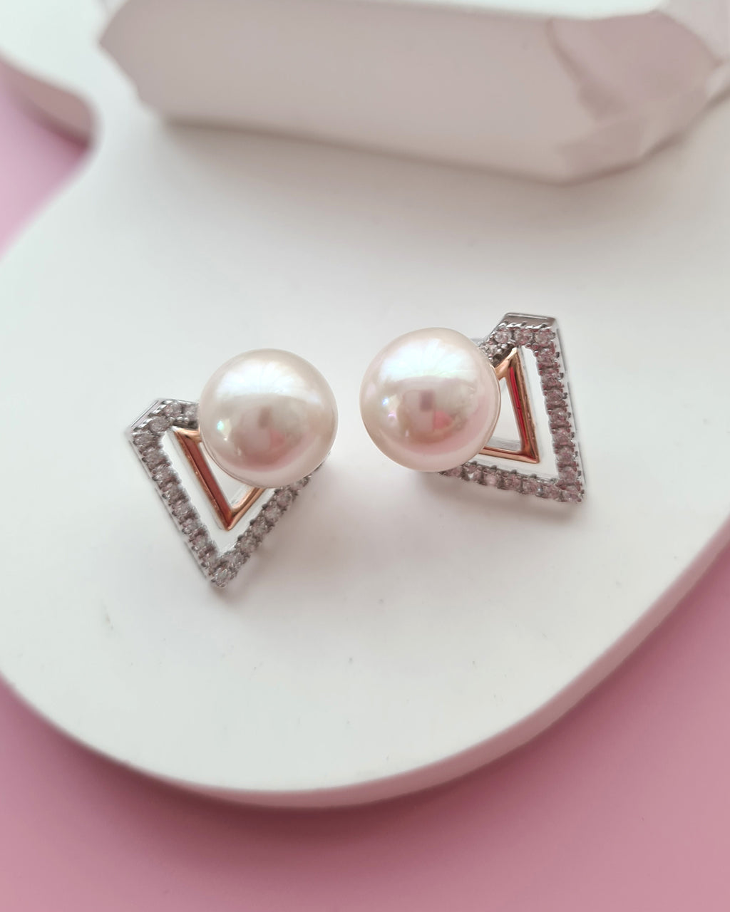 White Pearl Earrings - Detachable Jacket Stud Earrings