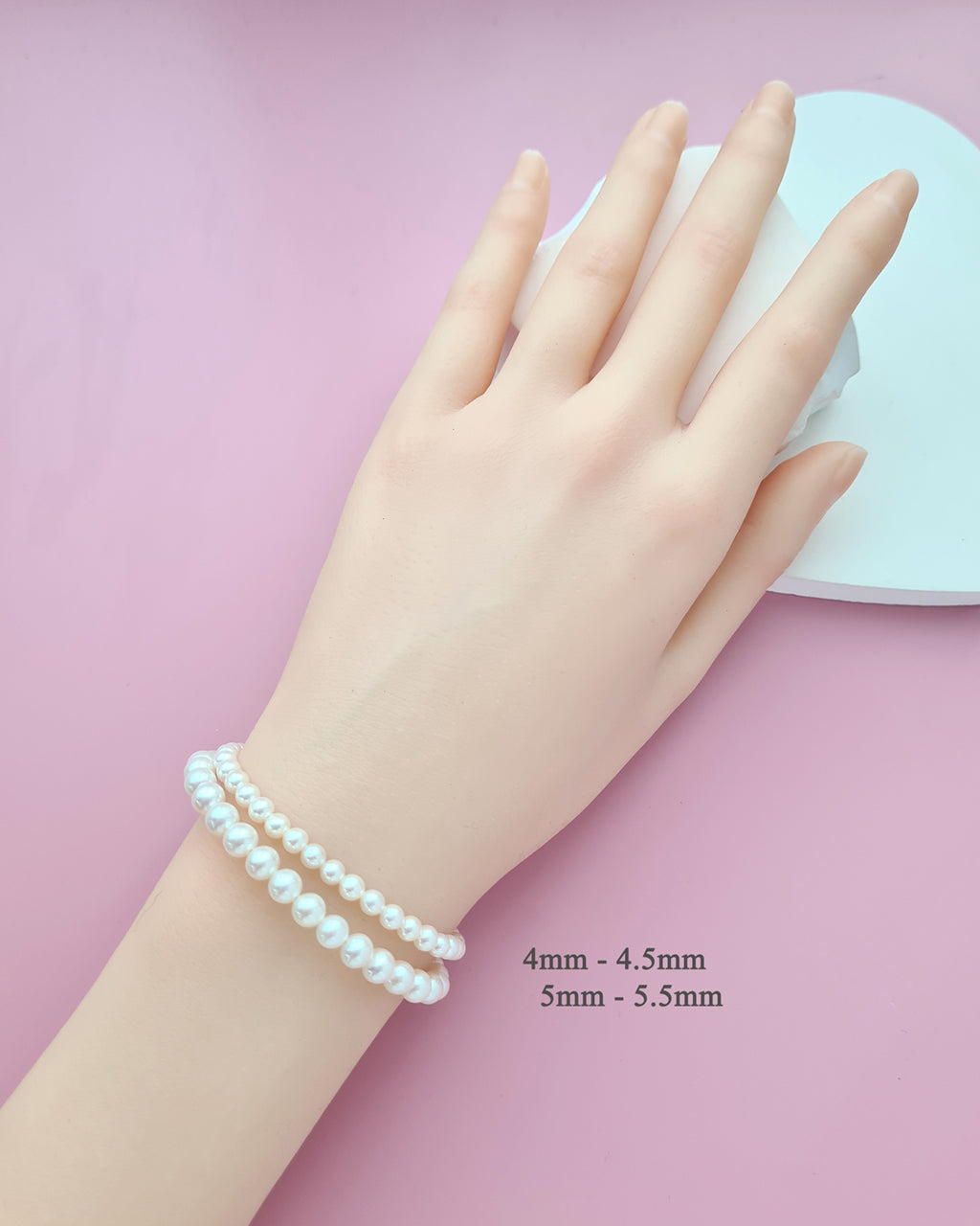 White Akoya Pearl 18K Gold Bracelet - 5mm-5.5mm