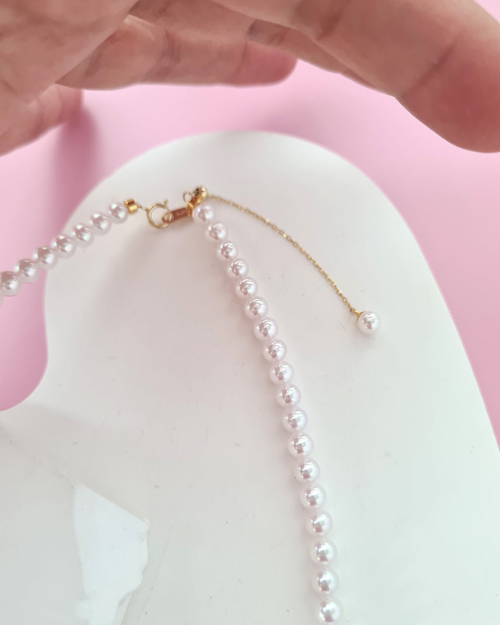 White Akoya Pearl 18K Gold Strand Necklace - 4.5mm-5mm, Pearl Jewelry in Singapore