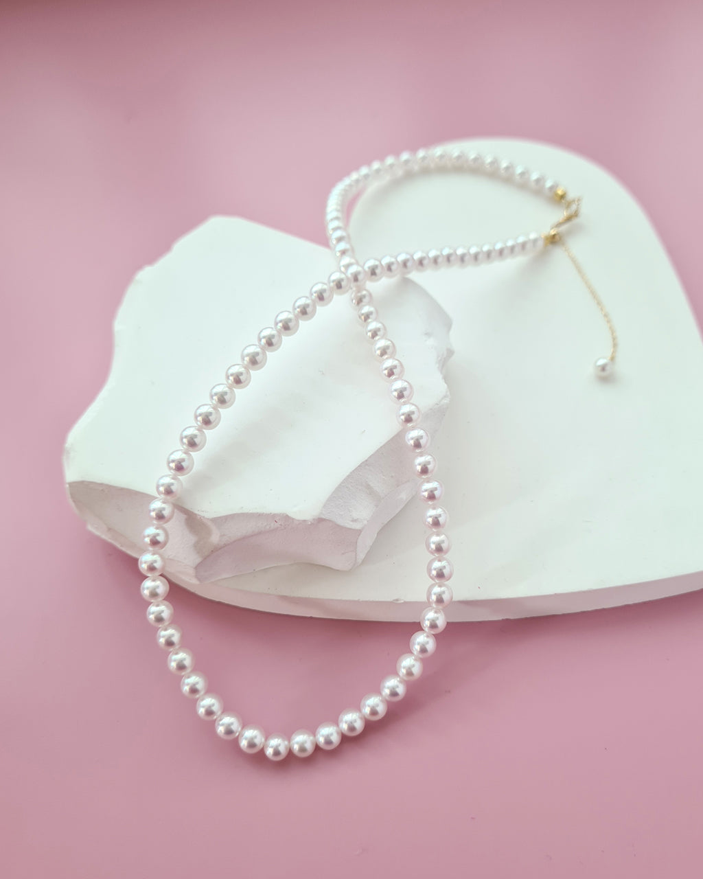 White Akoya Pearl 18K Gold Strand Necklace - 4.5mm-5mm, Pearl Jewelry in Singapore