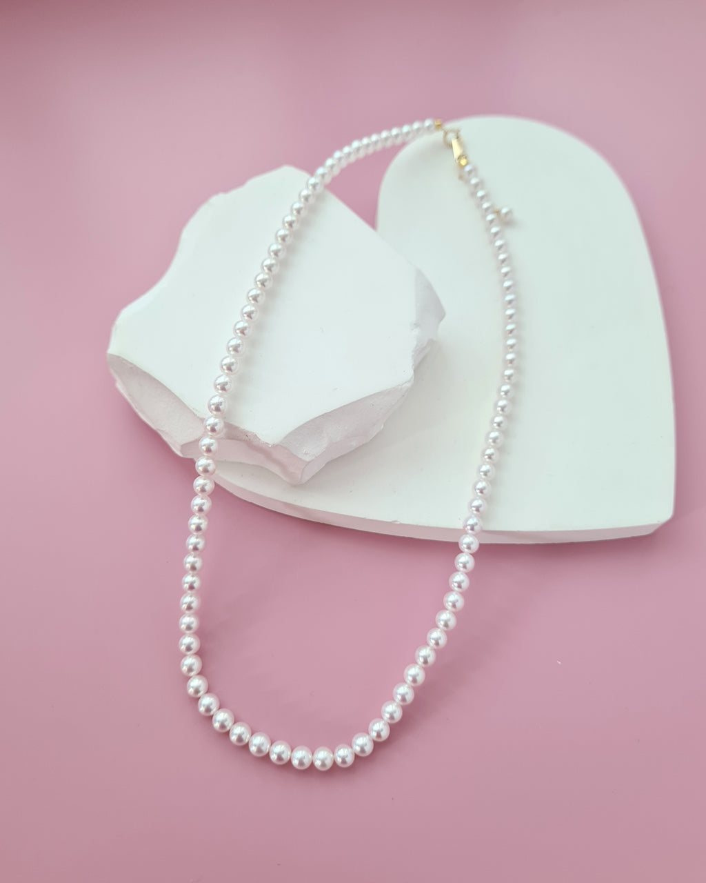 White Akoya Pearl 18K Gold Strand Necklace - 4.5mm-5mm, Pearl Jewelry in Singapore
