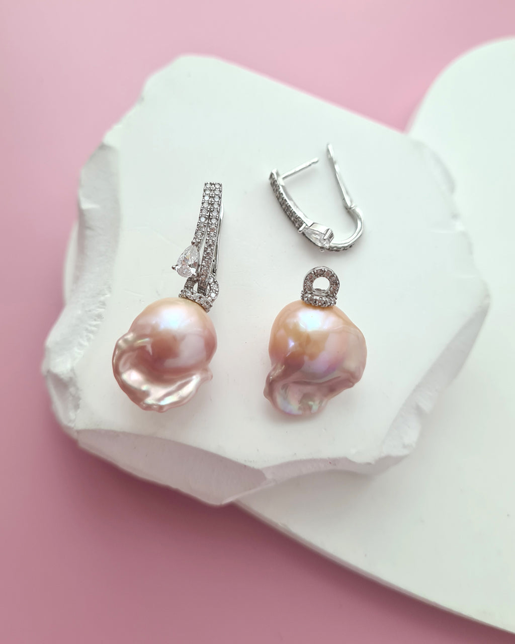 Freshwater Baroque Pearl Earrings - Wedding Bridal Pearl Earrings in Singapore