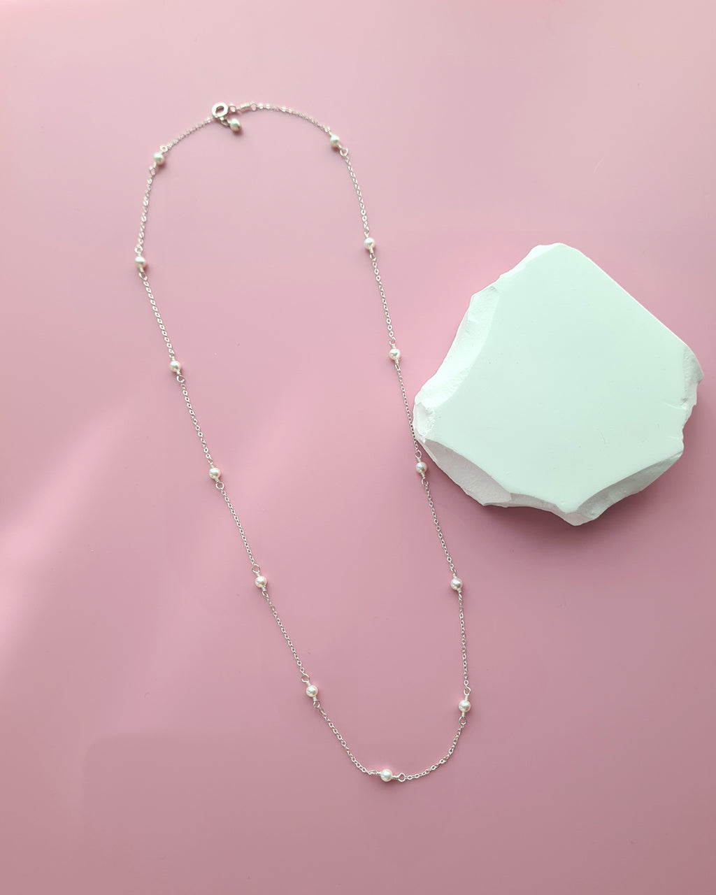 Tiny Floating Pearl Necklace