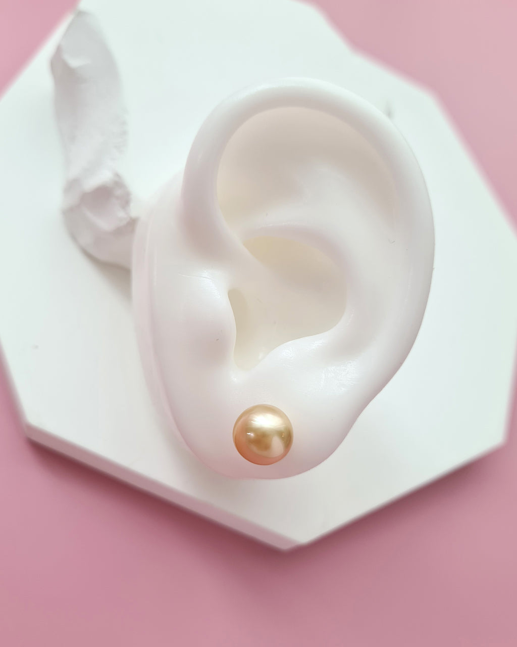 8.6m Golden South Sea Pearl 18K Gold Stud Earrings, Minimalist Pearl Studs