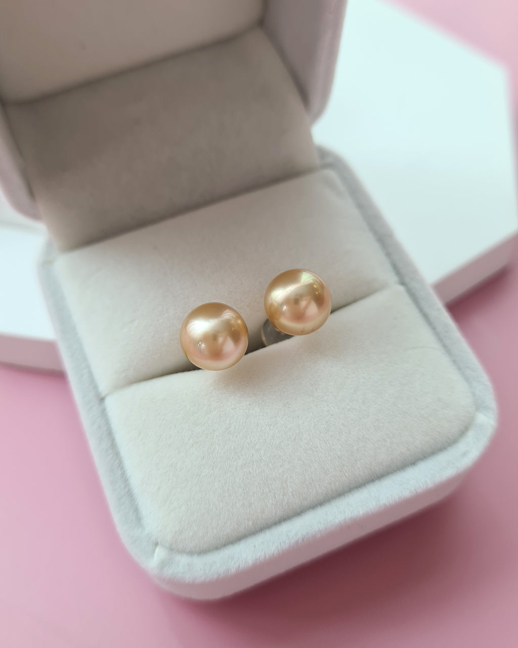 8.6m Golden South Sea Pearl 18K Gold Stud Earrings, Minimalist Pearl Studs