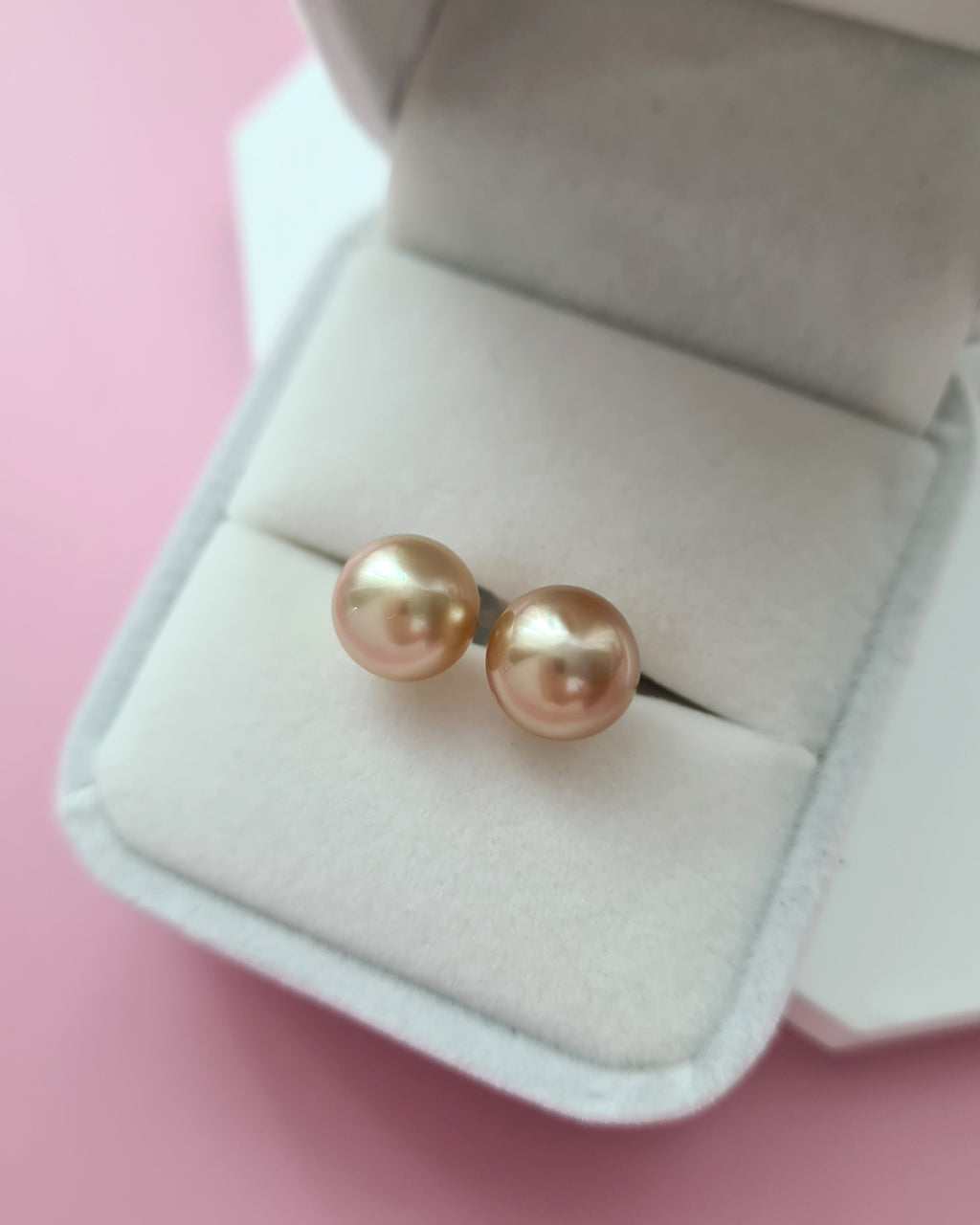 9.3mm Golden South Sea Pearl 18K Gold Stud Earrings