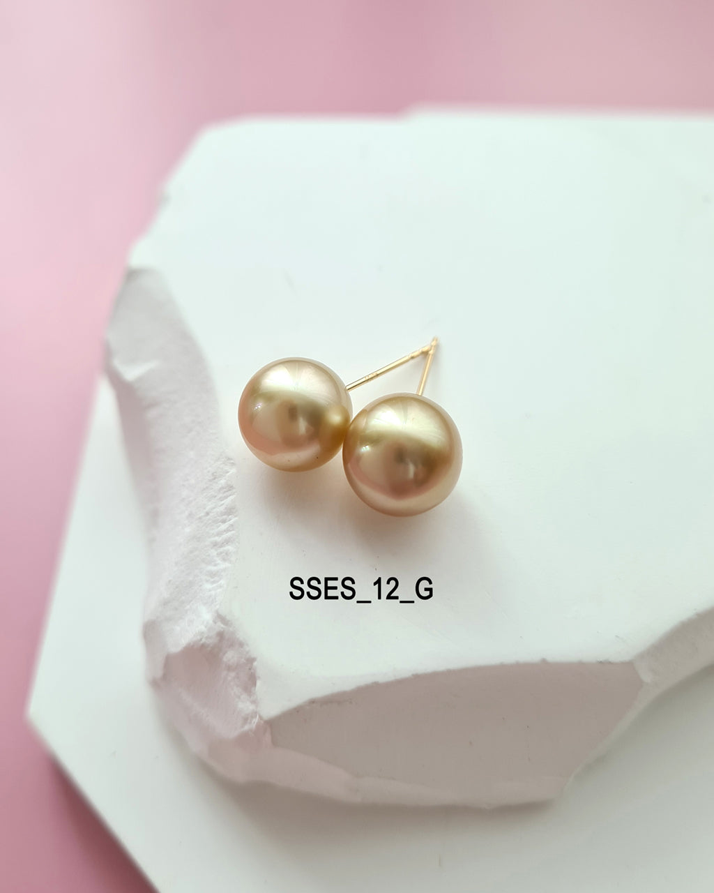 9.3mm Golden South Sea Pearl 18K Gold Stud Earrings