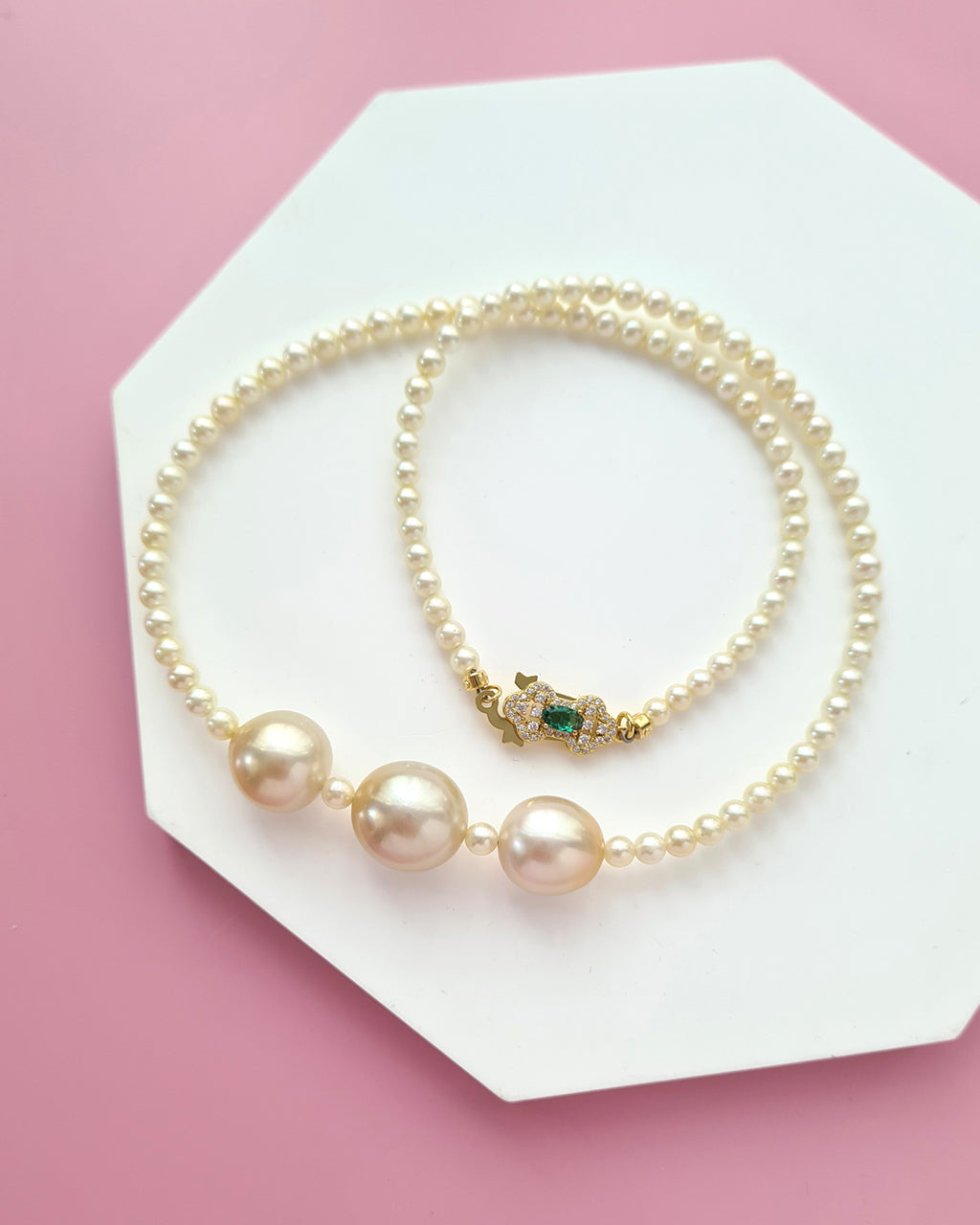 Gold South Sea Pearl and Baby Gold Akoya Pearl Strand Necklace