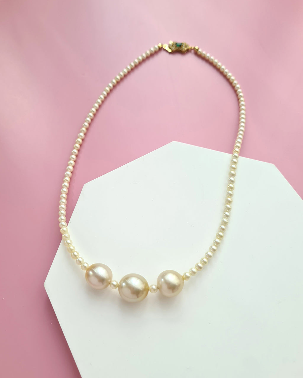 Gold South Sea Pearl and Baby Gold Akoya Pearl Strand Necklace