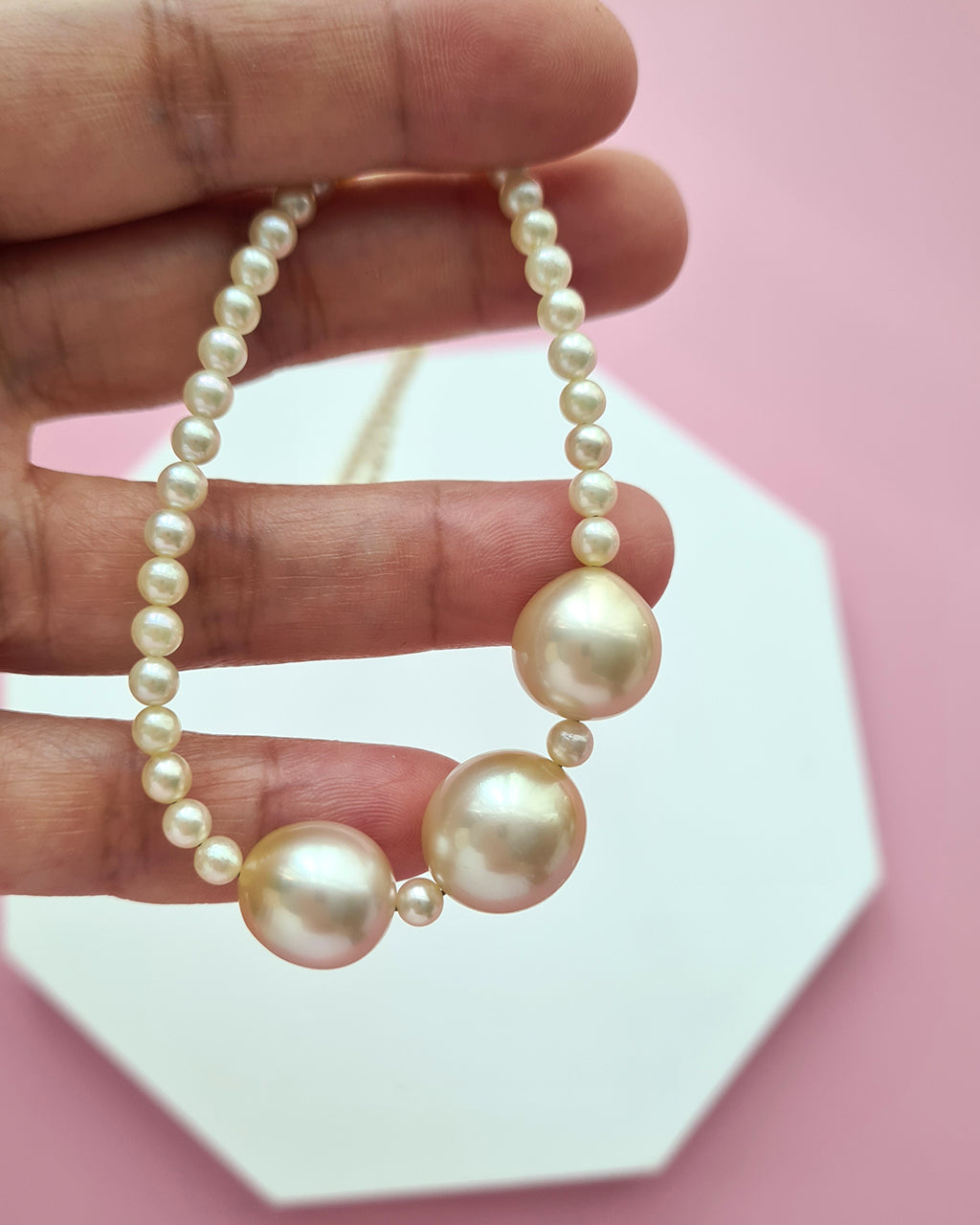 Gold South Sea Pearl and Baby Gold Akoya Pearl Strand Necklace