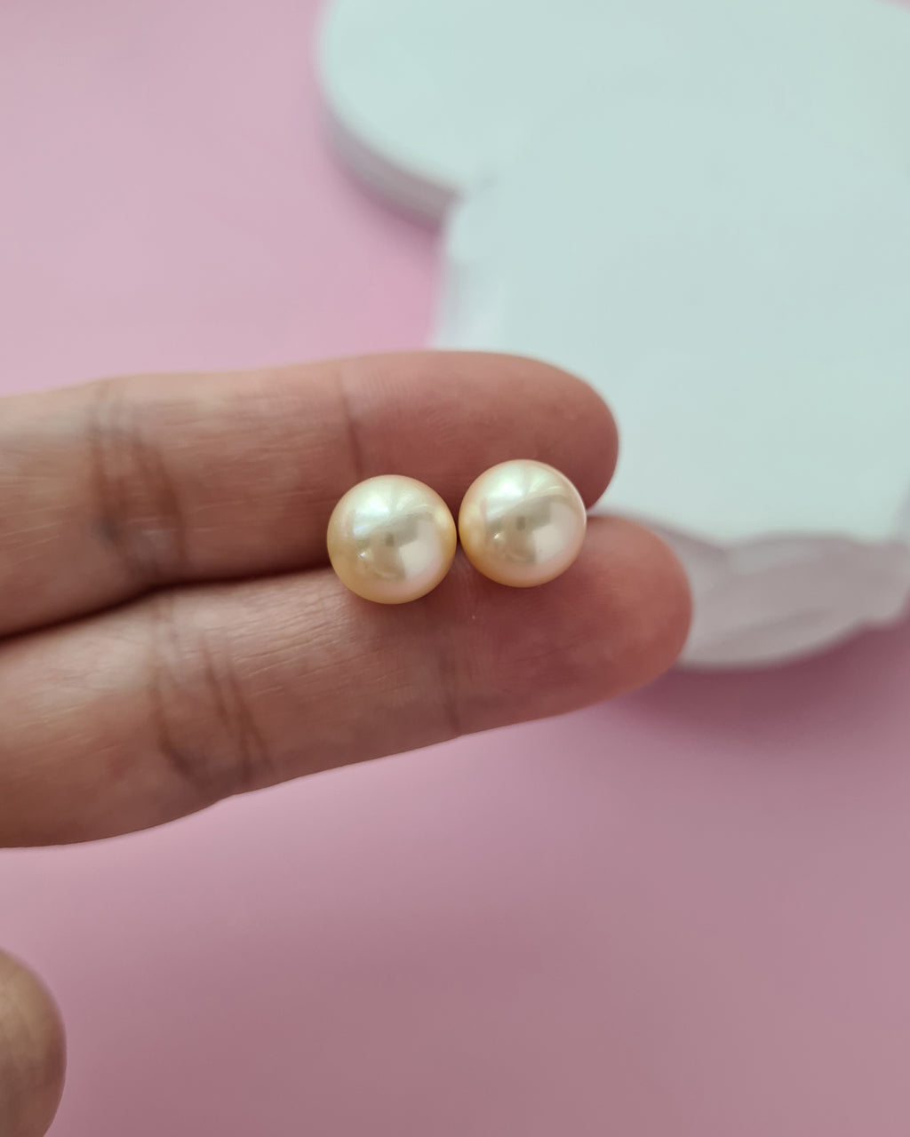 Natural Queen Gold Akoya Sea Pearl 18K Gold Stud Earrings - 8.5mm to 9mm, Pearl Jewelry in Singapore