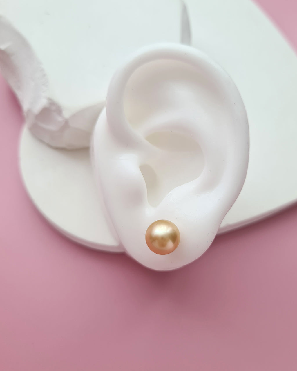 Golden South Sea Pearl 18K Gold Stud Earrings - 8mm to 9mm, Pearl Jewelry in Singapore