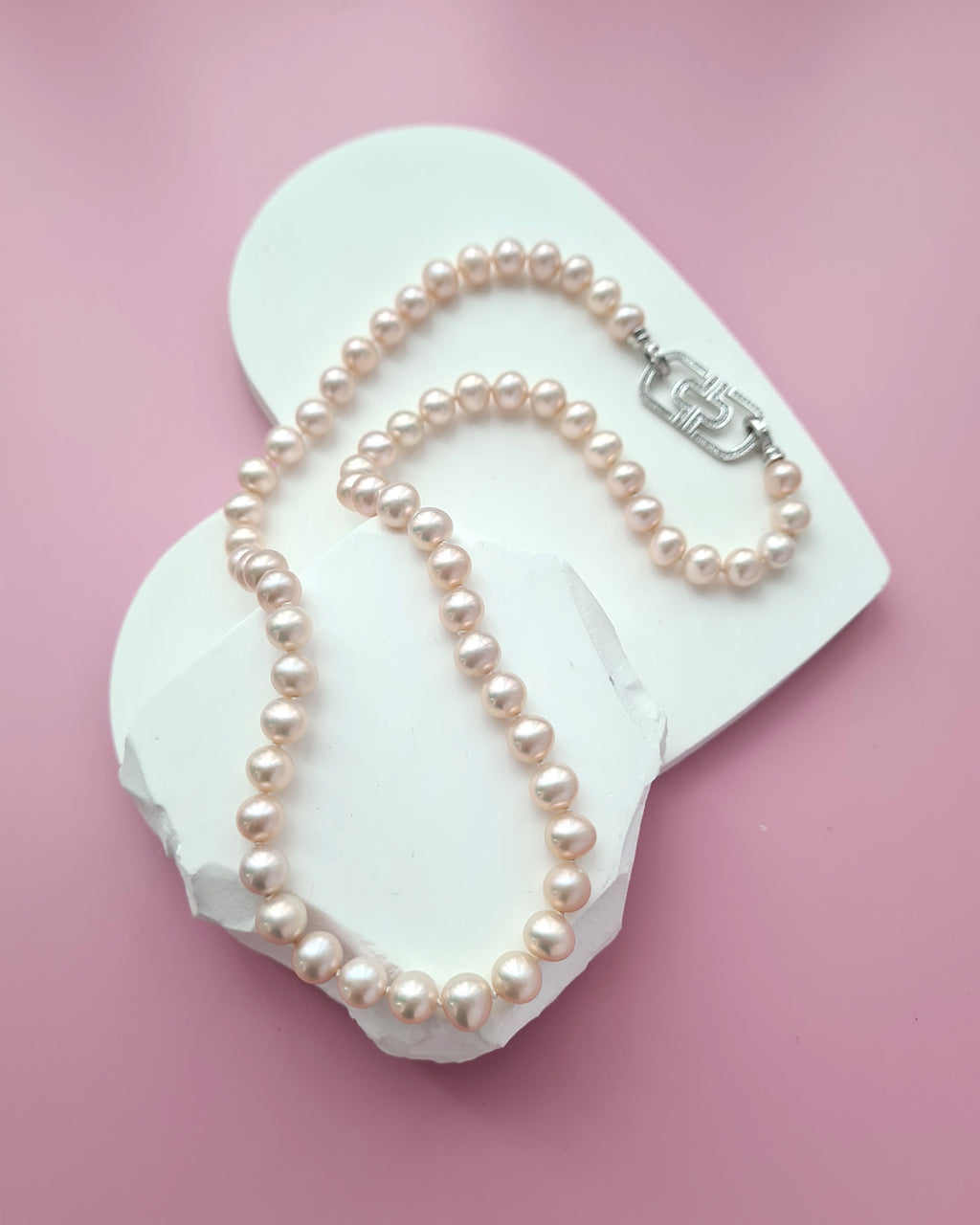 Metallic Pinkish Gold Pearl Strand Necklace Pearl Jewelry in Singapore