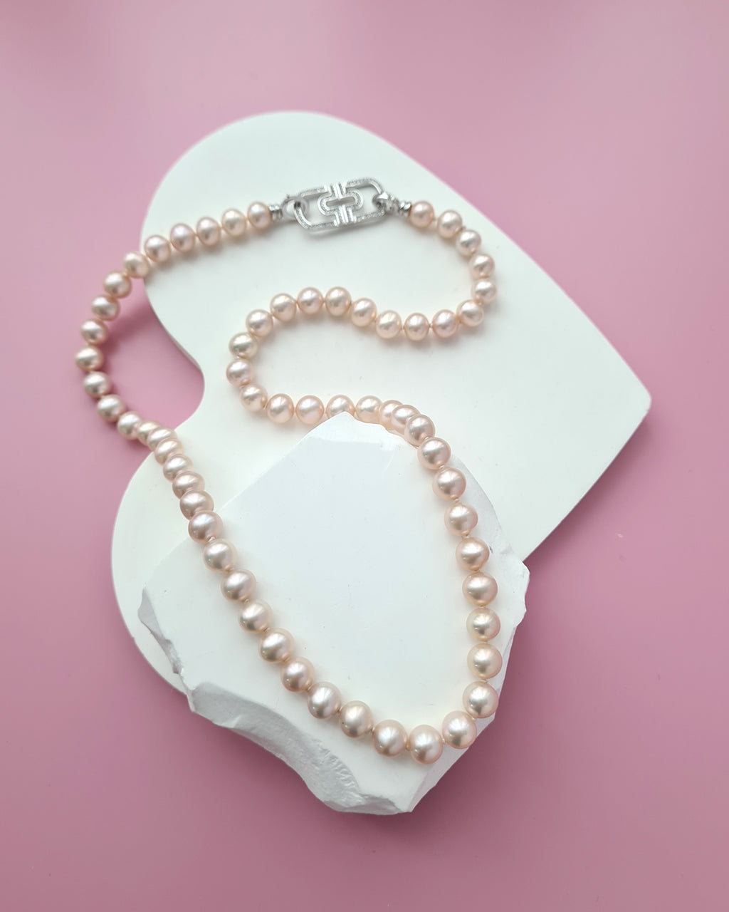 Metallic Pinkish Gold Pearl Strand Necklace Pearl Jewelry in Singapore