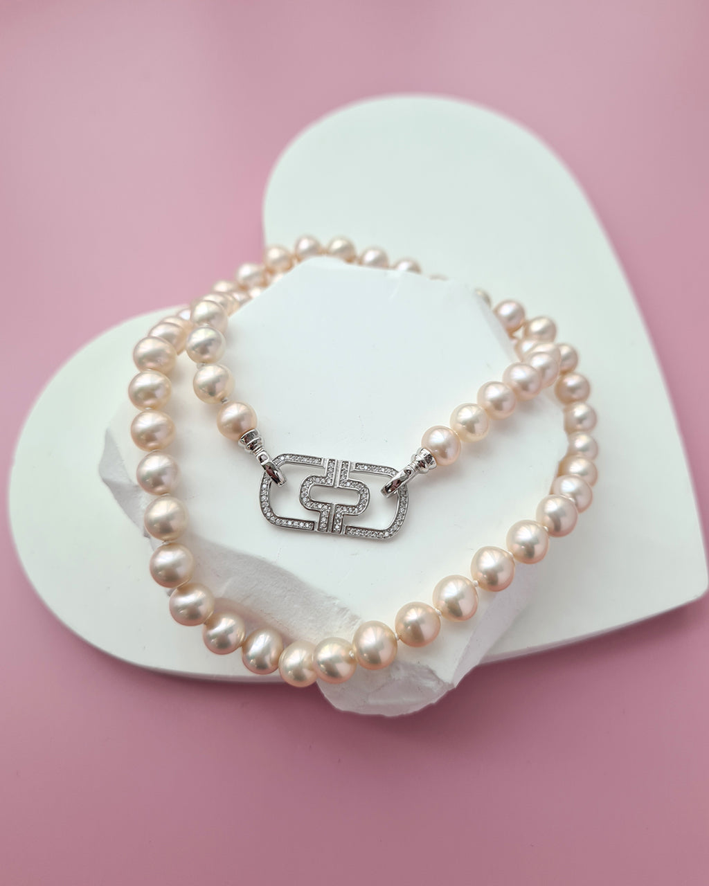 Metallic Pinkish Gold Pearl Strand Necklace Pearl Jewelry in Singapore