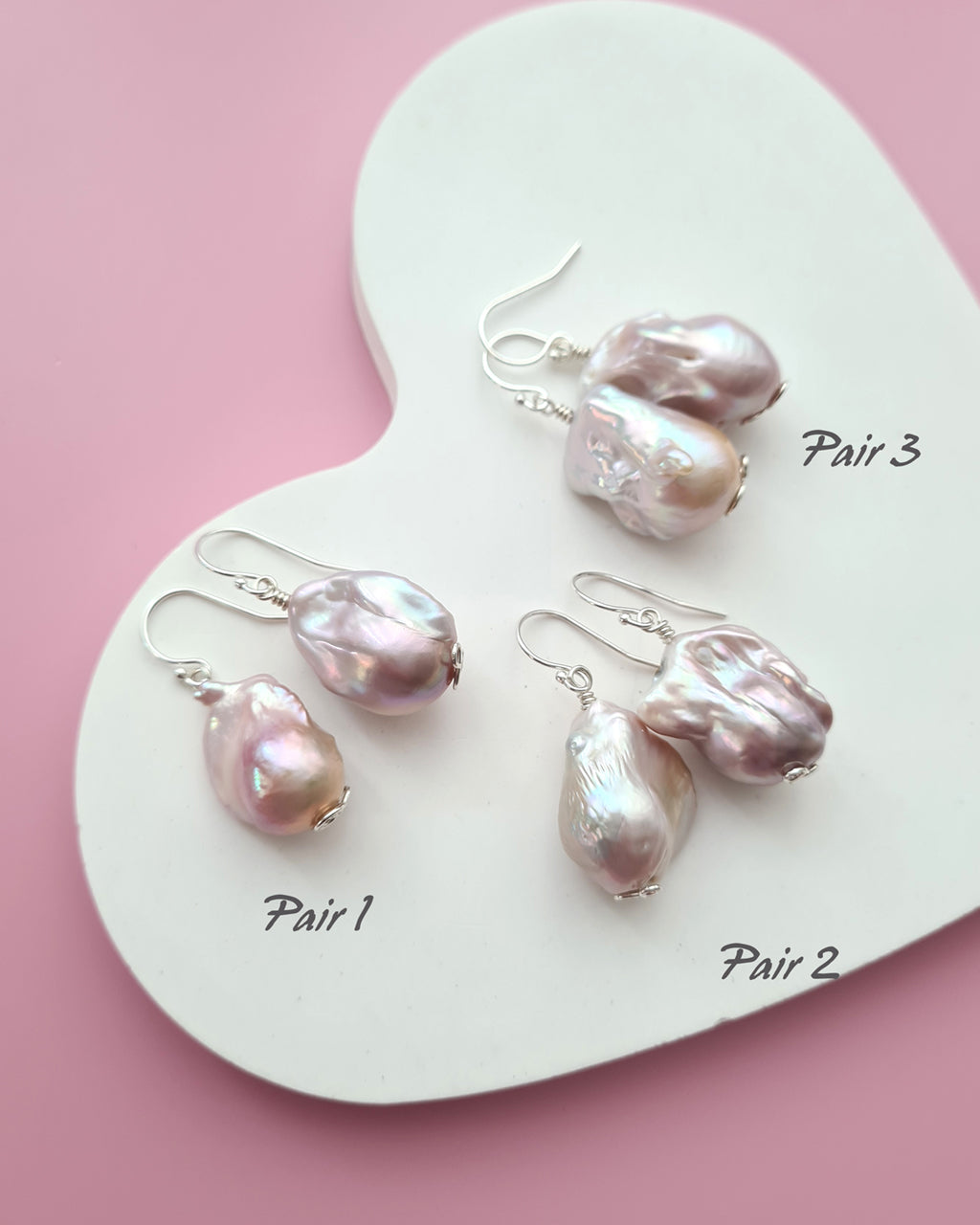 Light Pastel Baroque Pearl Silver Earrings - Simple Sterling Silver Pearl Jewelry in Singapore