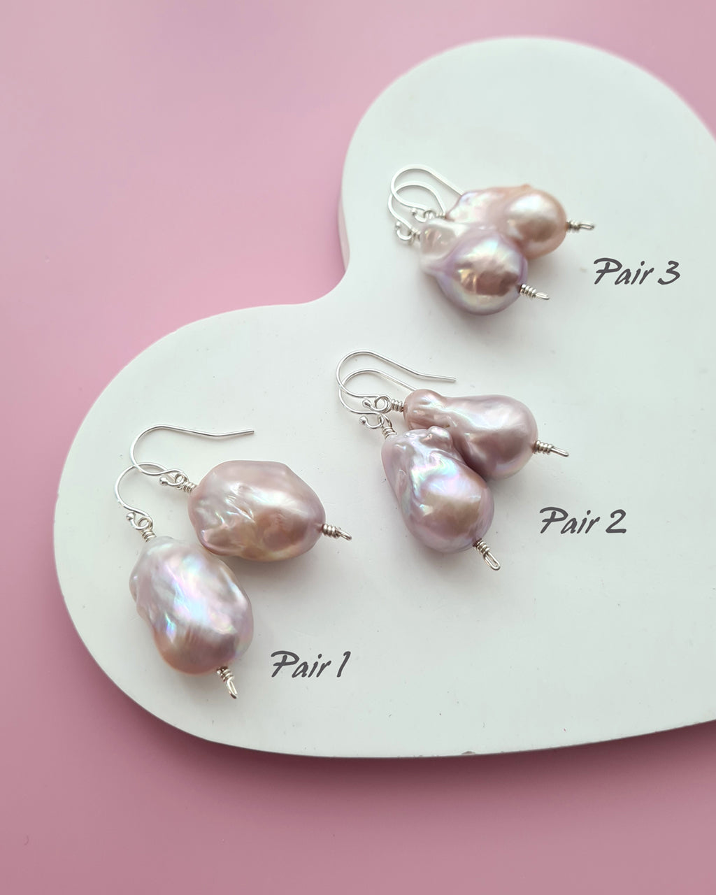 Light Pastel Baroque Pearl Silver Earrings - Simple Sterling Silver Pearl Jewelry in Singapore
