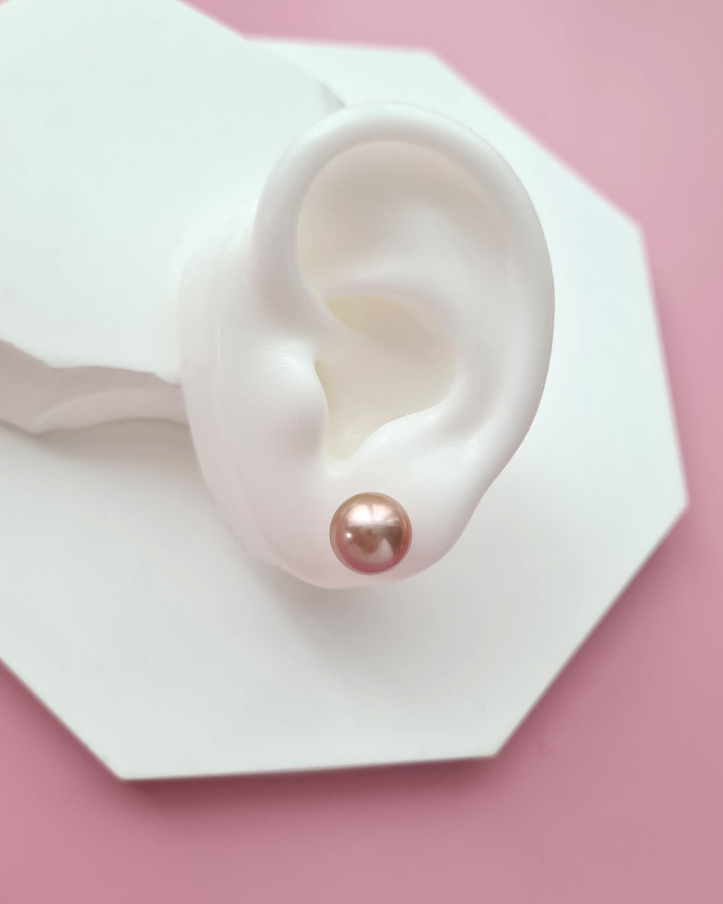 Peach Purple Edison Pearl Stud Earrings - 18K Gold pearl jewelry for everyday luxury