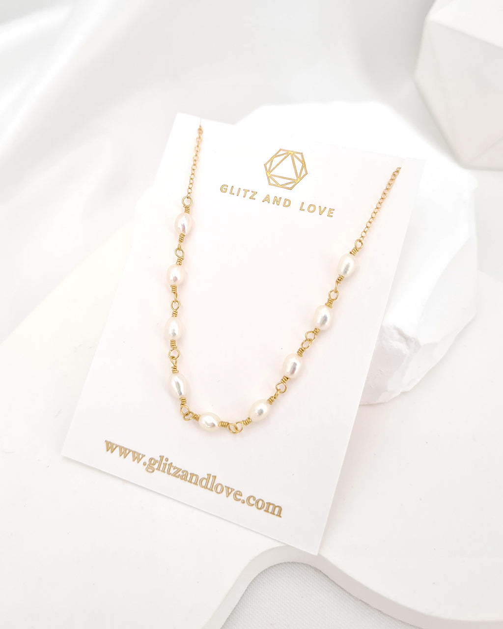 Tiny Pearl Long Earrings, Necklace and Bracelet, Freshwater Pearl Earrings 14k gold filled jewelry handmade in Singapore