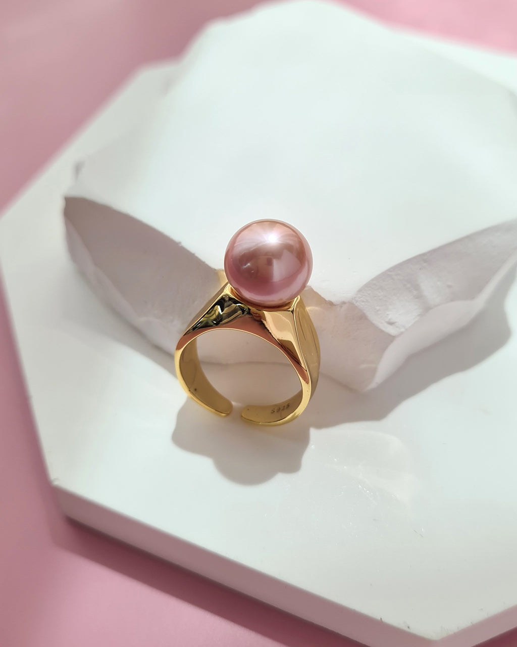 Pink Purple Freshwater Edison Pearl Ring