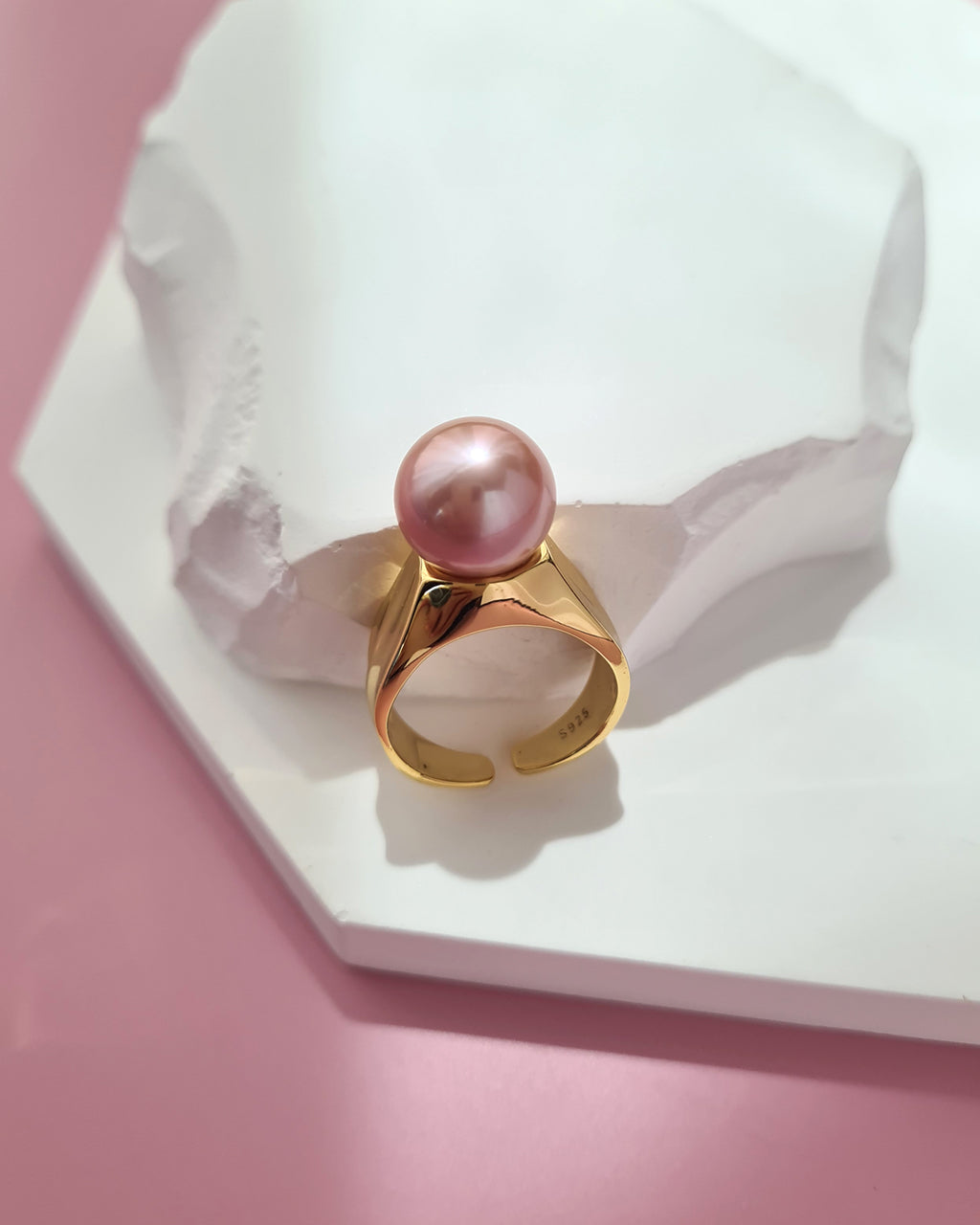 Pink Purple Freshwater Edison Pearl Ring