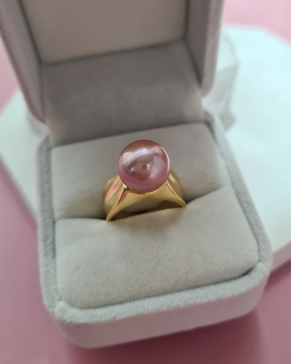 Pink Purple Freshwater Edison Pearl Ring