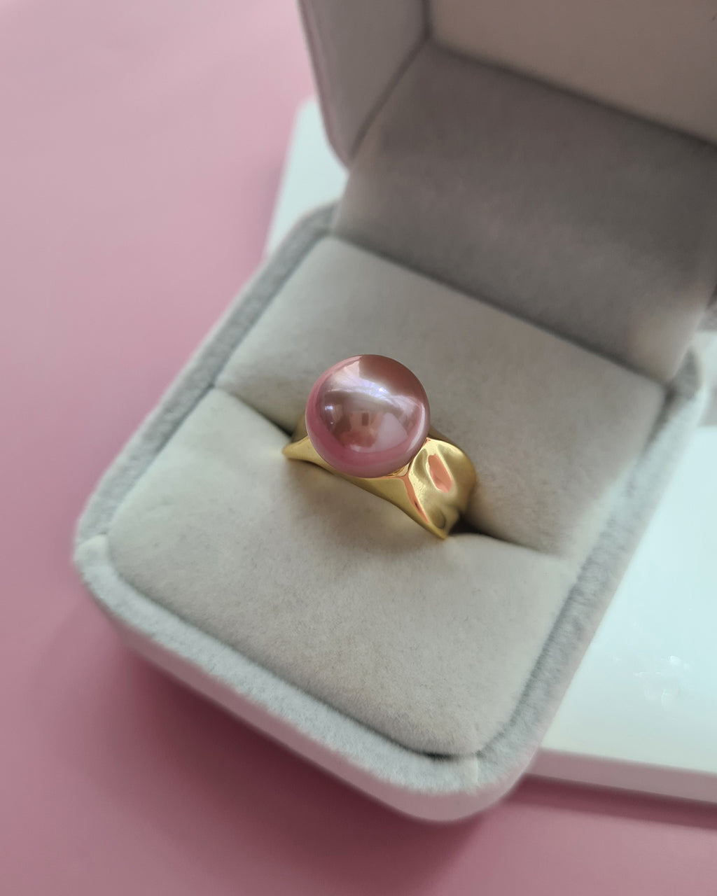 Pink Purple Freshwater Edison Pearl Ring