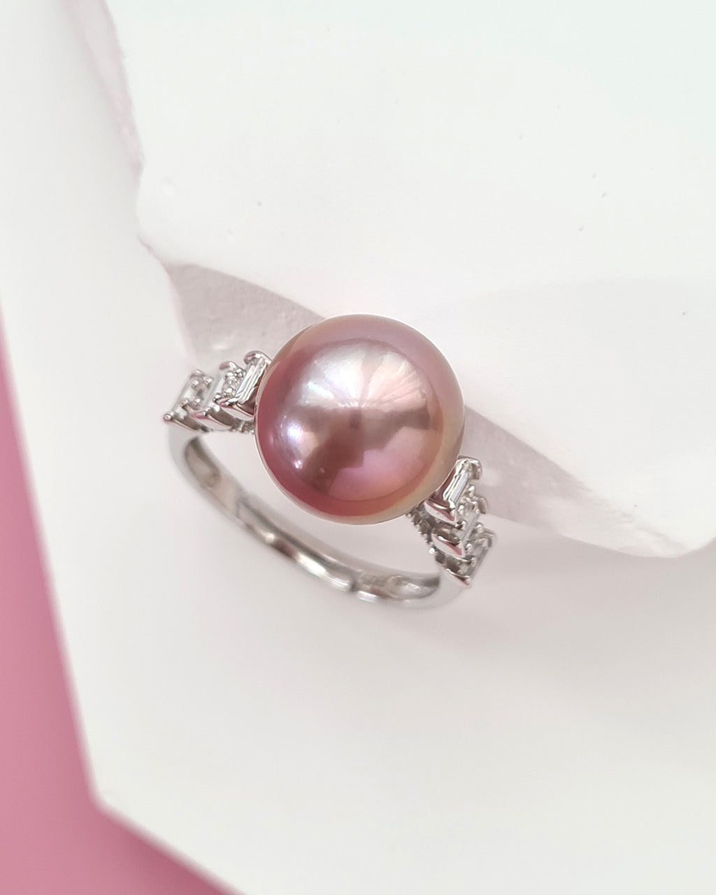Purple Edison Pearl Ring, Modern Pearl Jewelry in Singapore