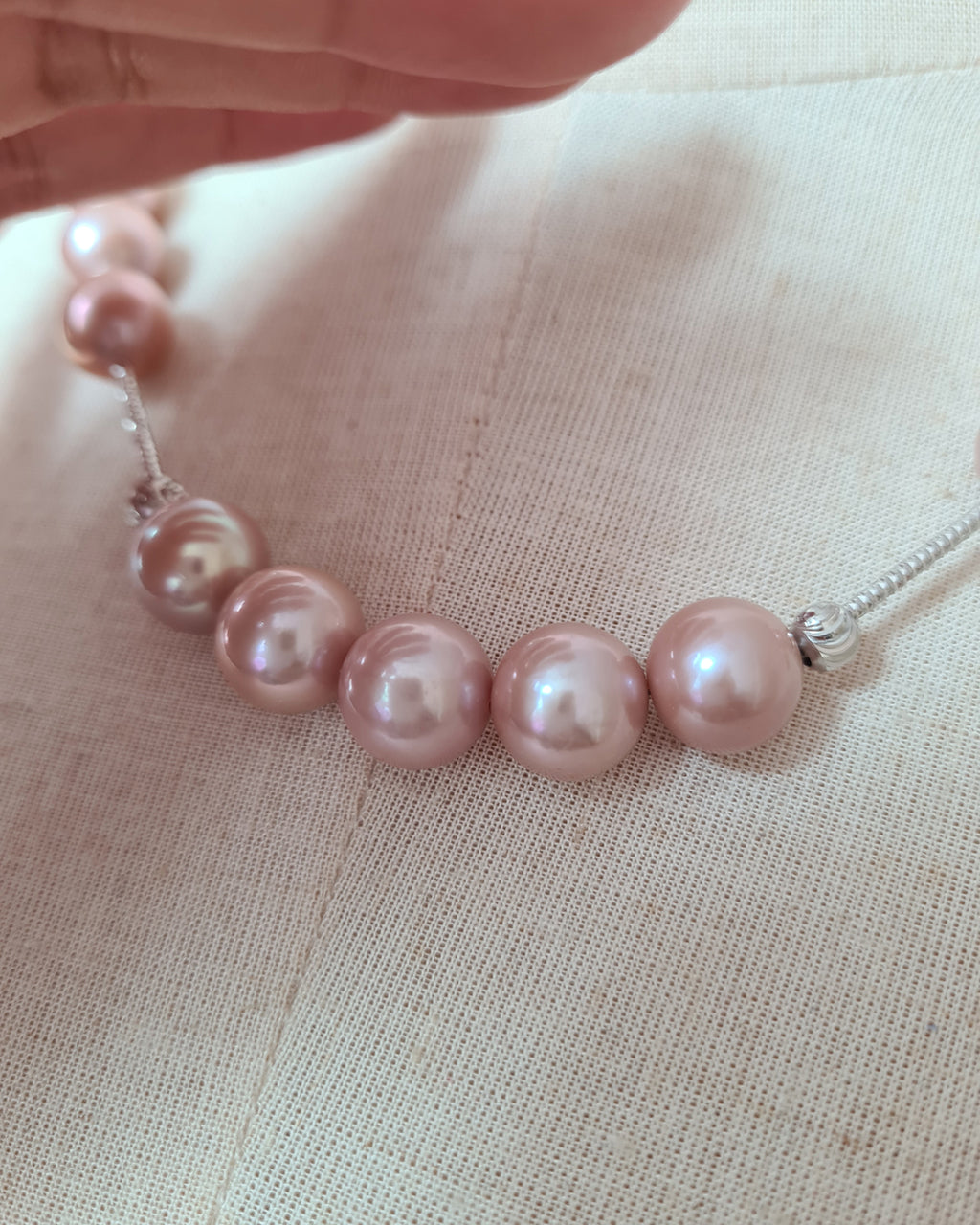 Pinkish Purple Edison Pearl Necklace, Pearl Jewelry in Singapore