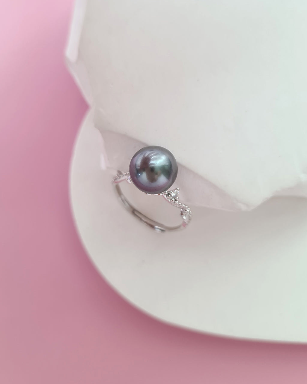 Tahitian Pearl Ring - Platinum Grey Pearl Jewelry in Singapore