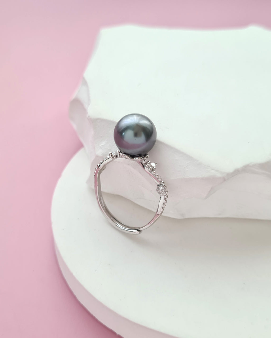 Tahitian Pearl Ring - Platinum Grey Pearl Jewelry in Singapore