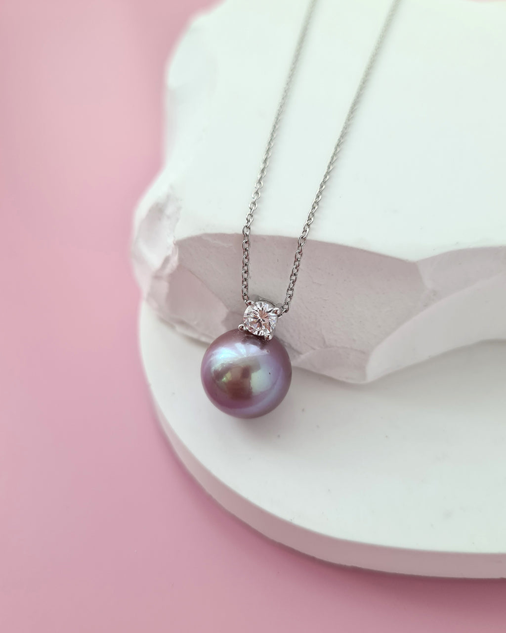 Purple Edison Pearl Pendant Necklace - Elegant Pearl Jewelry in Singapore