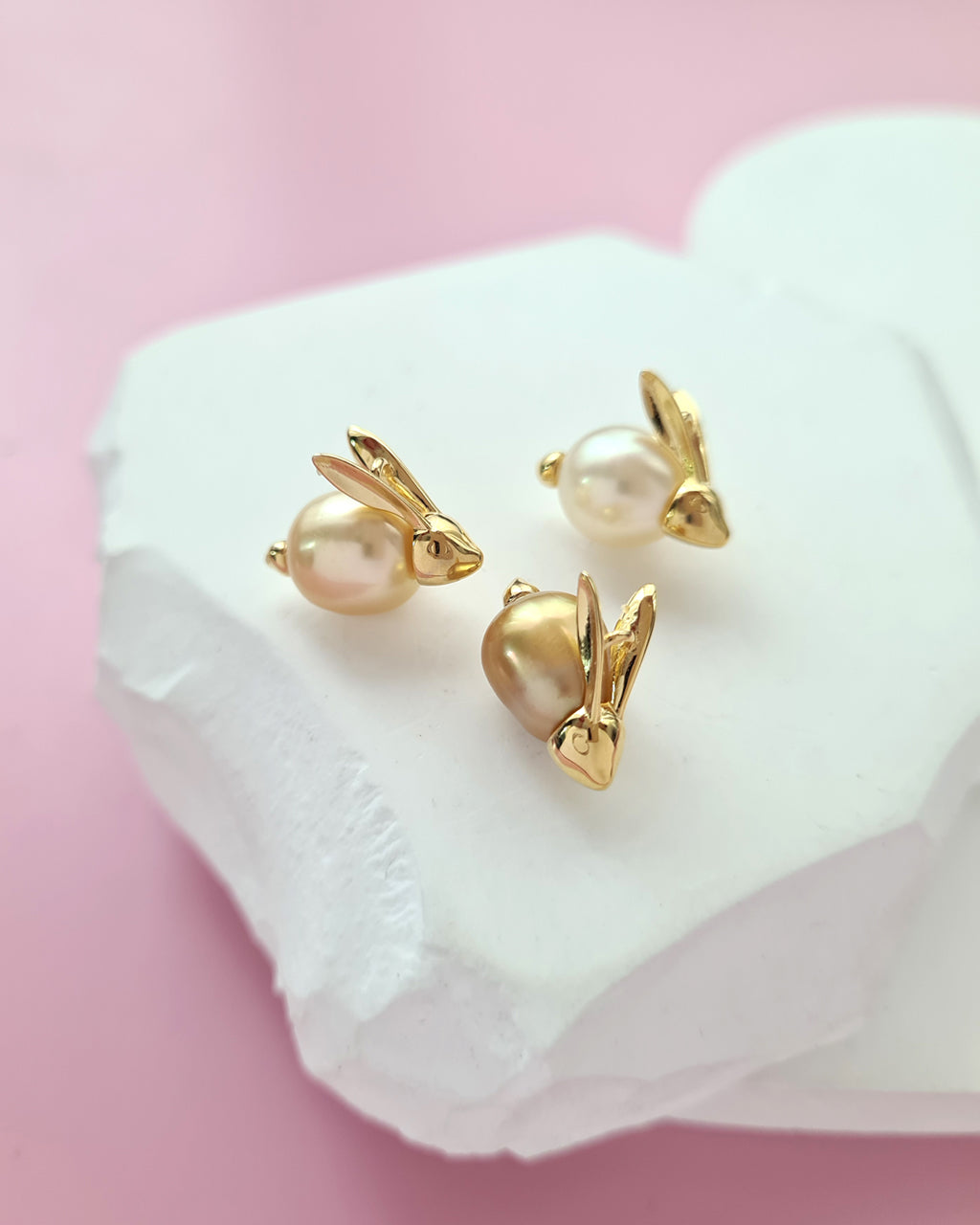 South Sea Pearl Necklace - Cute Rabbit Pearl Necklace Handmade in Singapore