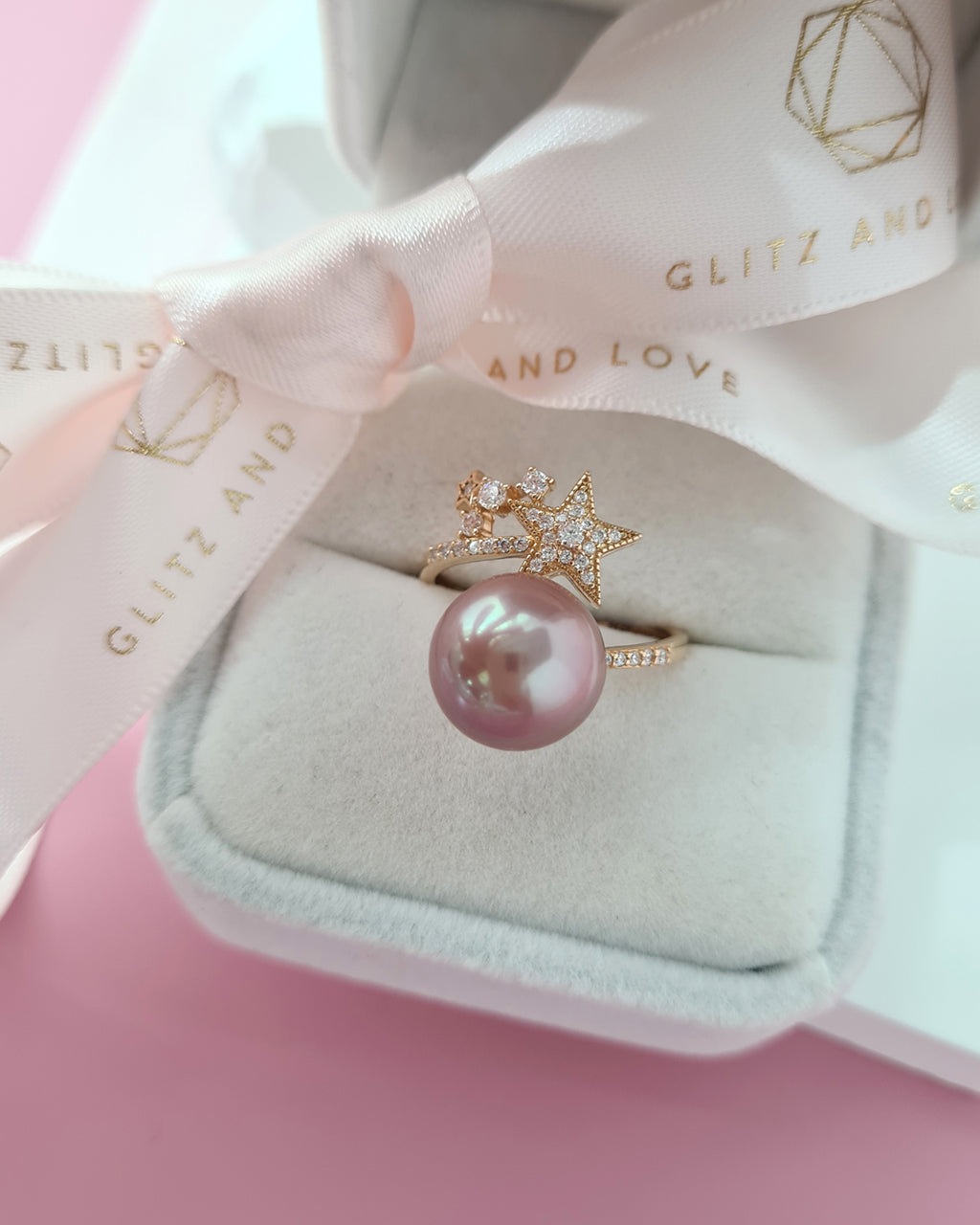 Edison Pearl Shooting Star Ring