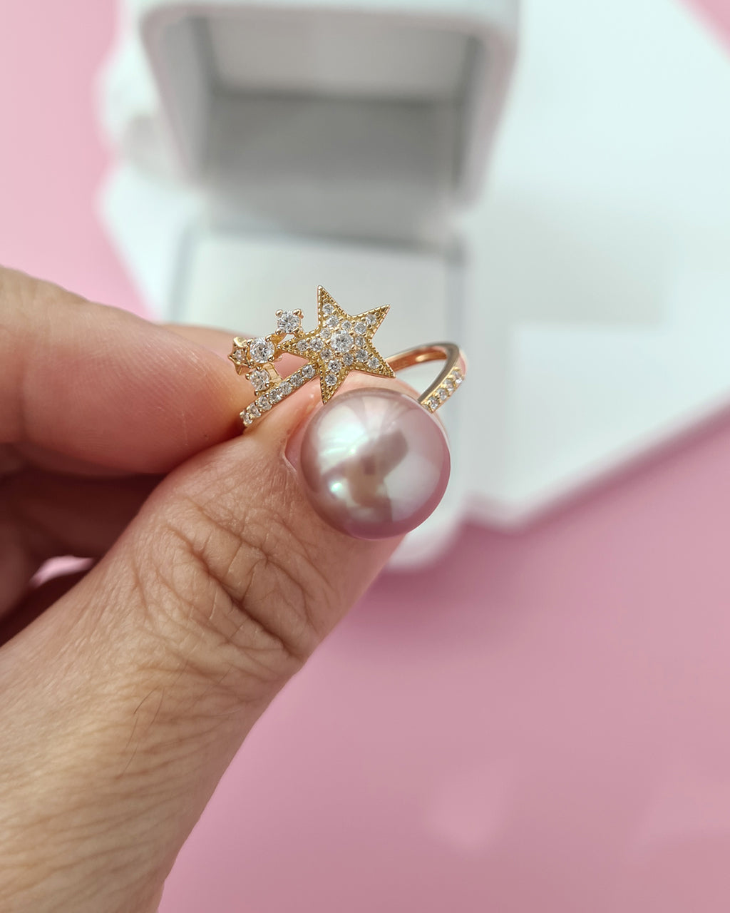 Edison Pearl Shooting Star Ring