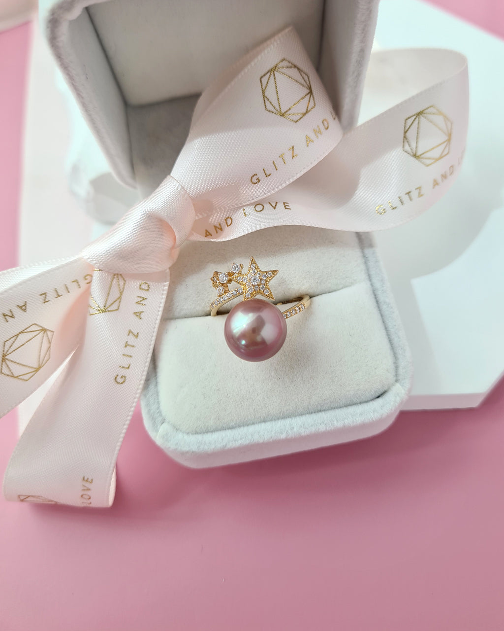 Edison Pearl Shooting Star Ring