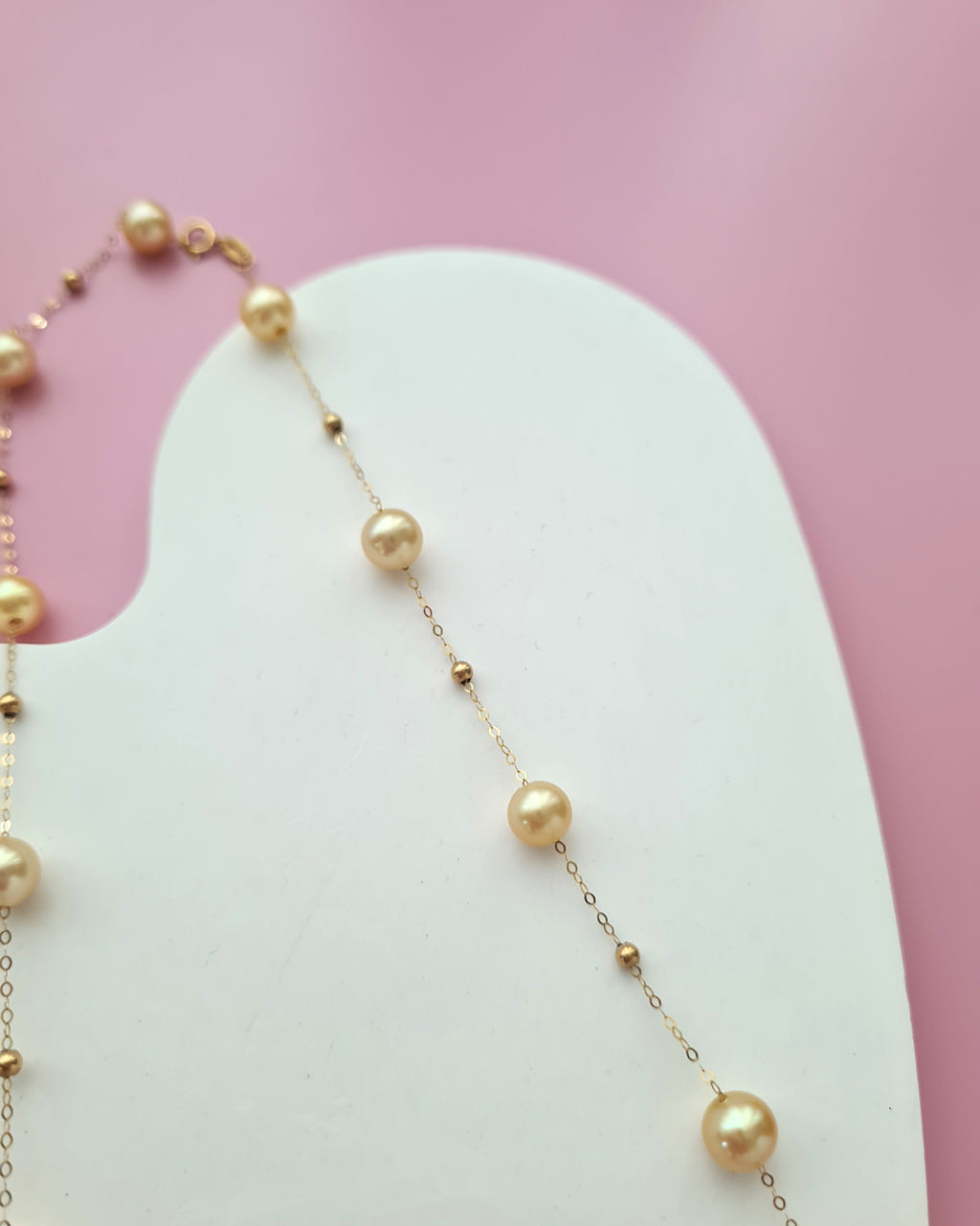 South Sea Pearl Floating Station Necklace - 18k Gold Pearl Jewelry in Singapore