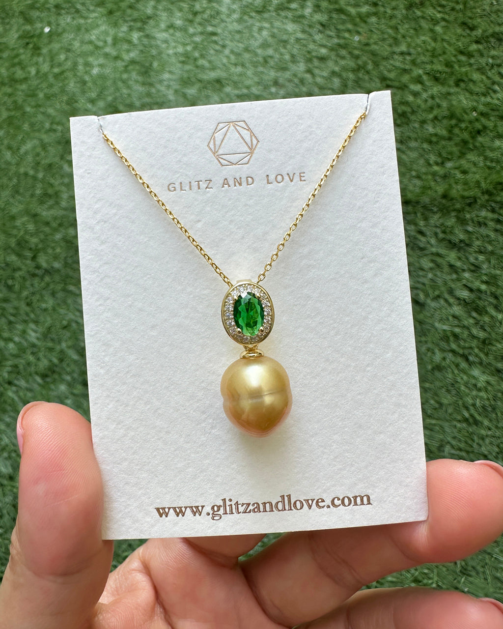 South Sea Pearl Pendant Necklace with Halo Style Detachable bail