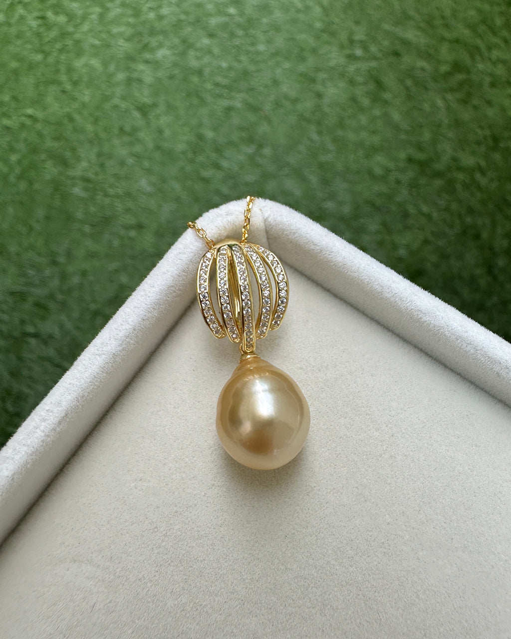 South Sea Pearl Necklace Gold South Sea Pearl Detachable Bail Pendant in gold plated over Sterling Silver