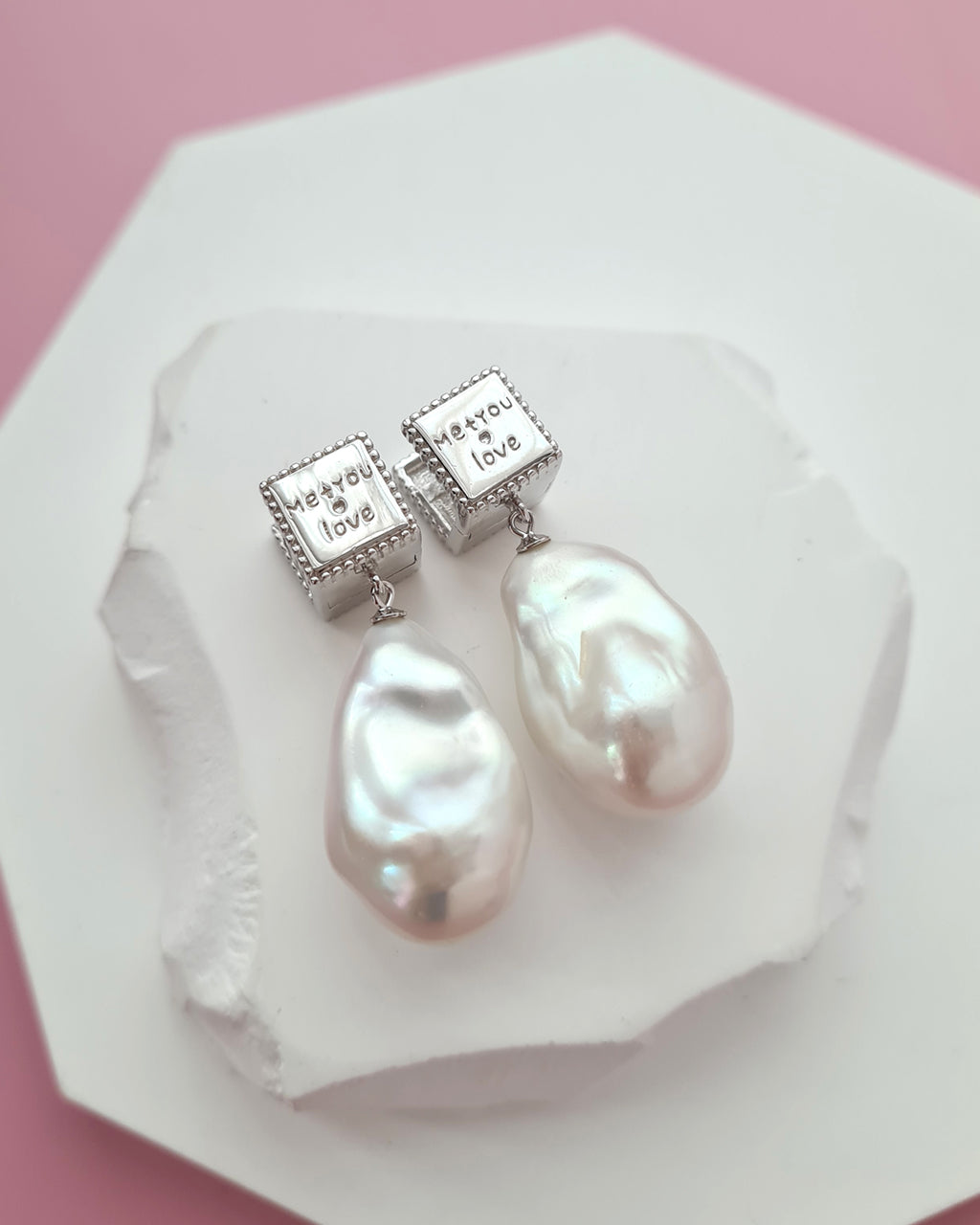 Statement White Baroque Pearl Earrings - Love Modern Pearl Earrings