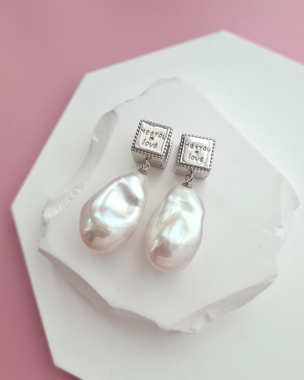 Statement White Baroque Pearl Earrings - Love Modern Pearl Earrings