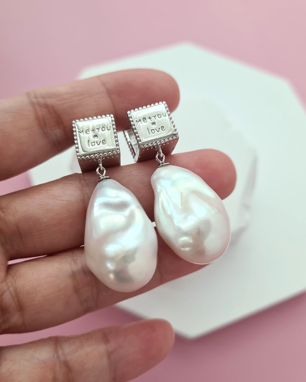 Statement White Baroque Pearl Earrings - Love Modern Pearl Earrings
