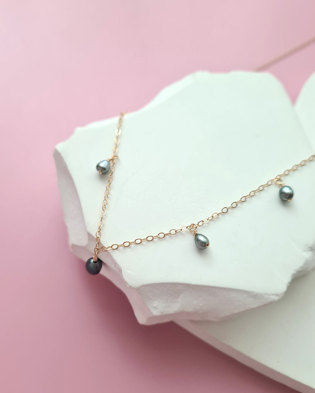 Tahitian Keshi Pearl Dangle Necklace