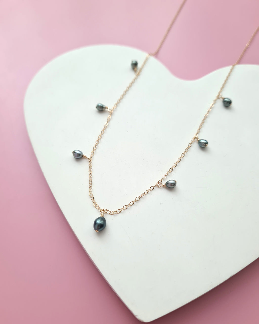 Tahitian Keshi Pearl Dangle Necklace