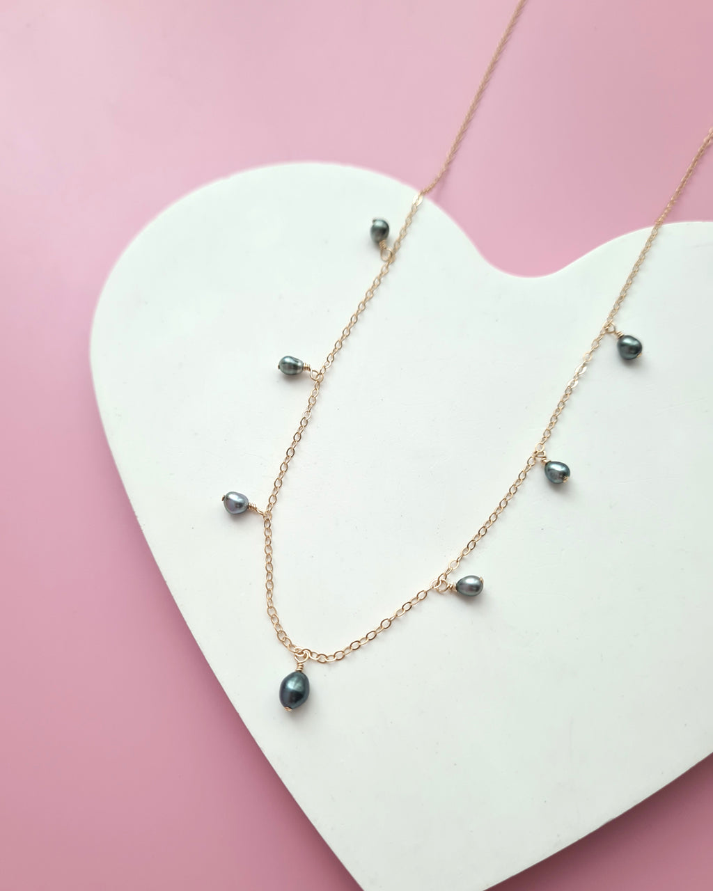 Tahitian Keshi Pearl Dangle Necklace