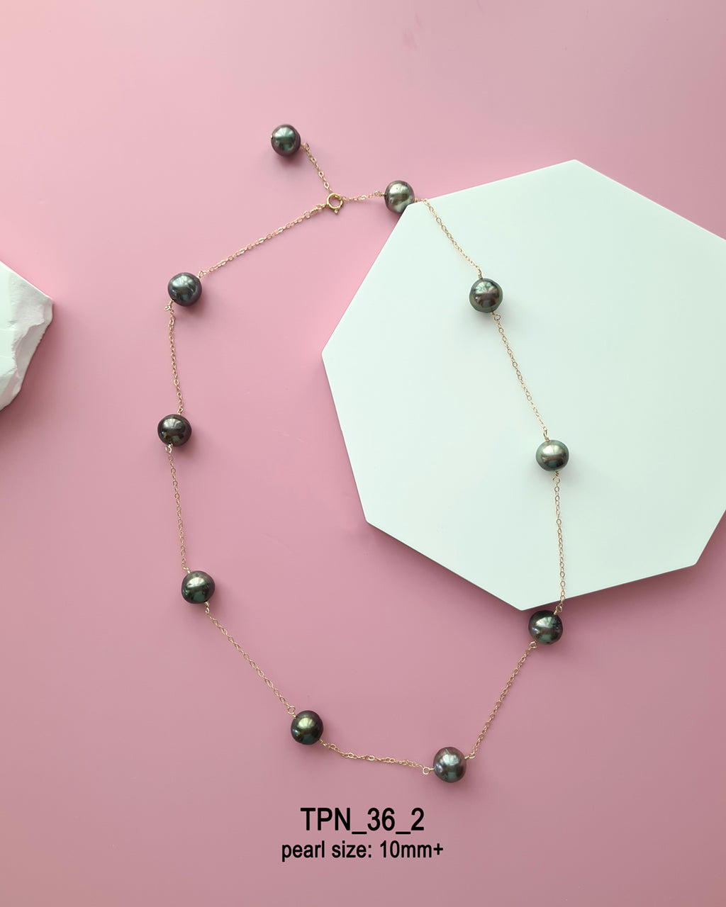 Tahitian Pearl Floating Pearl Necklace, Handmade Pearl Jewelry in Singapore