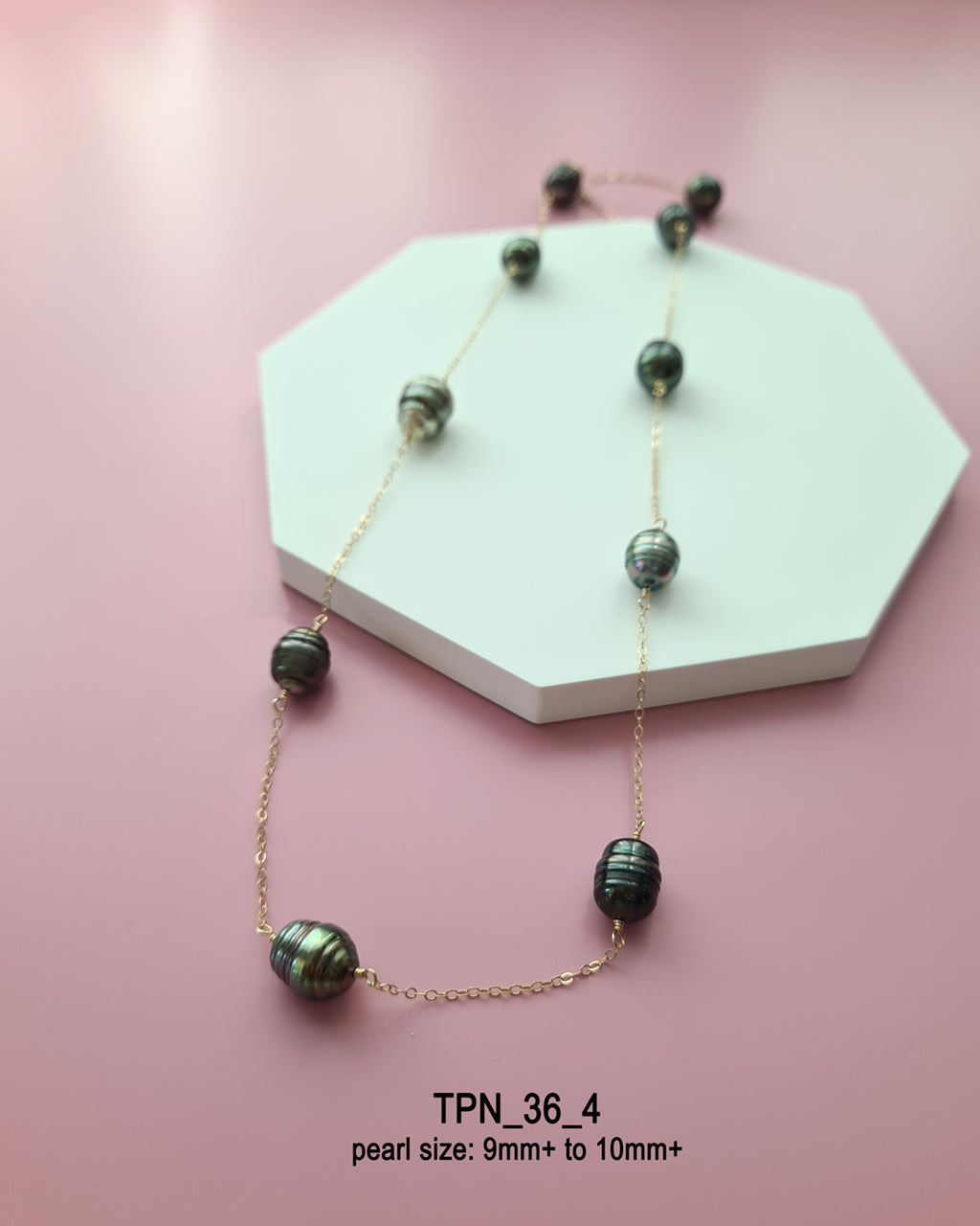 Tahitian Pearl Floating Pearl Necklace, Handmade Pearl Jewelry in Singapore