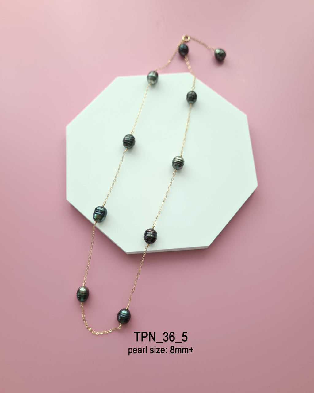 Tahitian Pearl Floating Pearl Necklace, Handmade Pearl Jewelry in Singapore