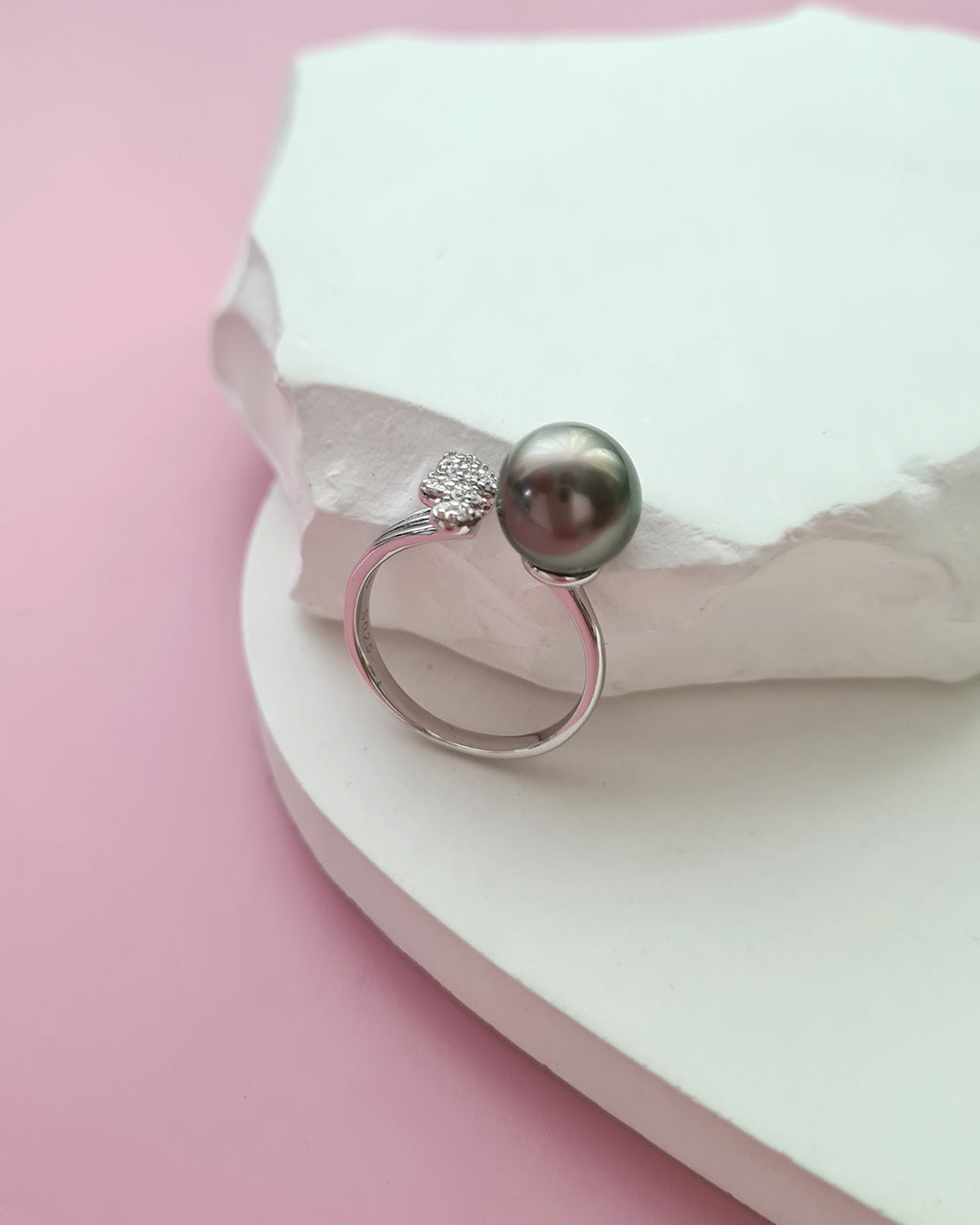 Tahitian Pearl Open Ring, Modern Pearl Jewelry in Singapore