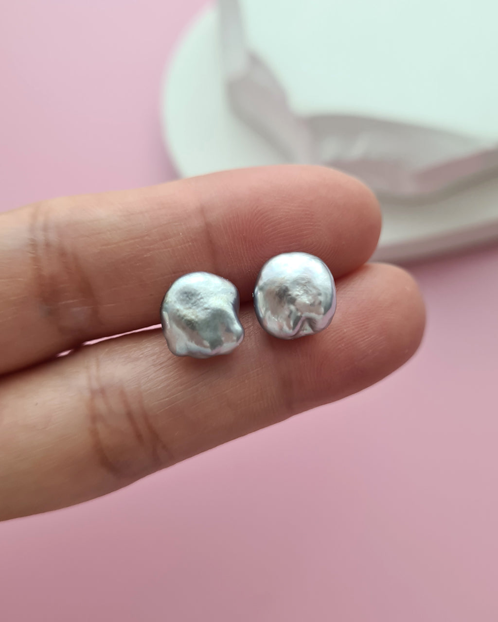 Tahitian Keshi Pearl Stud Earrings - 18k Gold Pearl Jewelry in Singapore